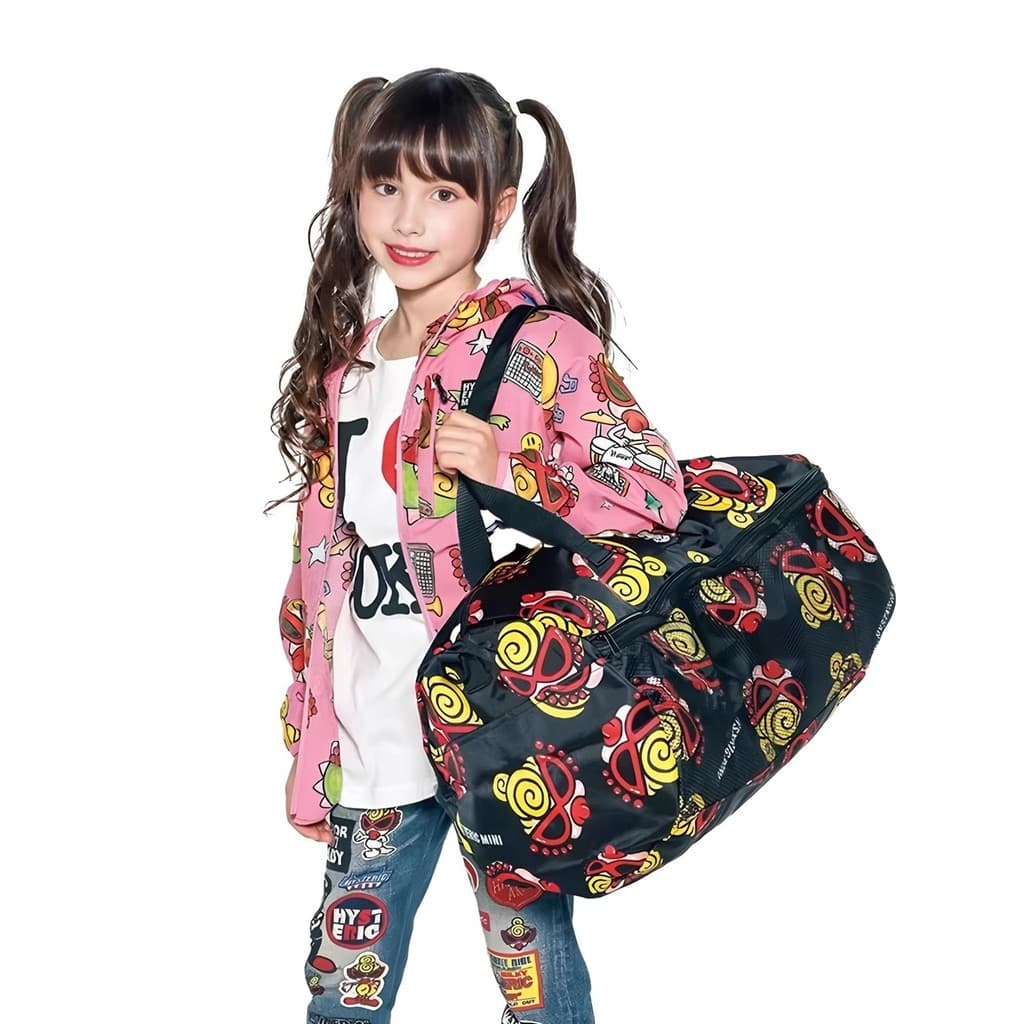 Estilo Japonês!Bolsa de viagem à prova d'água com padrão preto pode inserir bagagem Academia Bolsa Ombro Crossbody Cilin