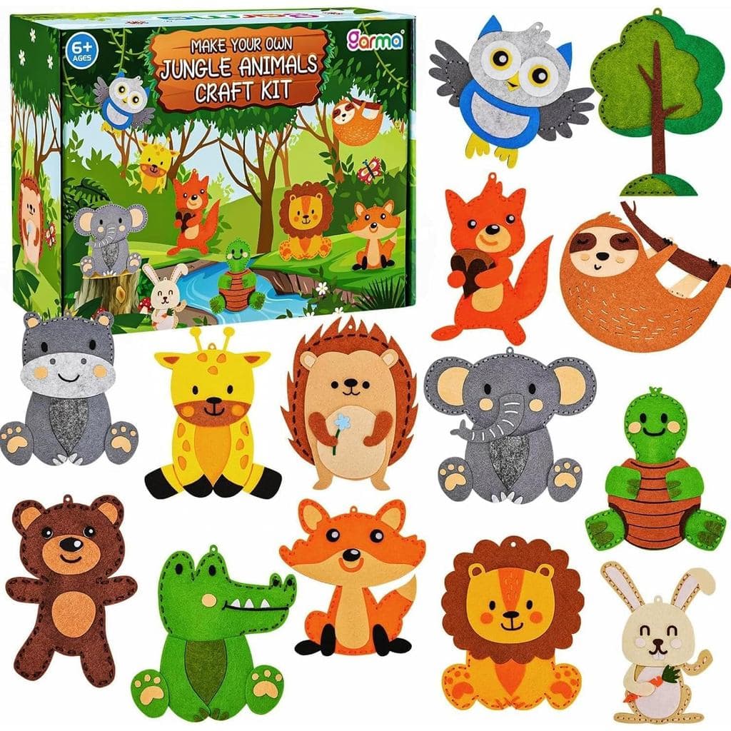 Kit de Costura de Animais Garma para Crianças - Kit de Artesanato de Costura 14 em 1 para Iniciantes - Mini Kits de Cost