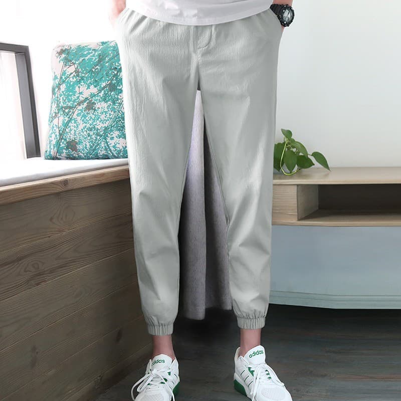 Calças de tornozelo masculinas verão calças finas macacão de algodão puro Sweatpants tornozelo comprimento calças casuai