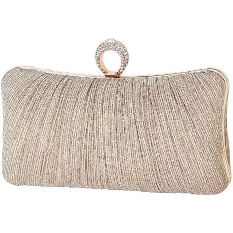 en Bolsa Clutch Com Glitter Para Mulheres , Casamento À Noite , Formal , Mini Crossbody Robusta , Elegante , De Anel De