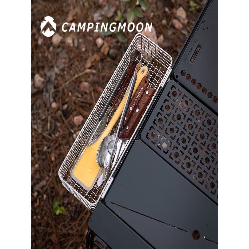 Koman CK-10 cesta de talheres acampamento ao ar livre pendurado 304 cesta de armazenamento de aço inoxidável frutas temp