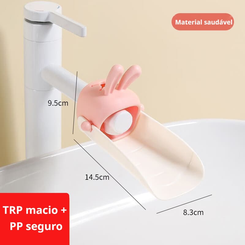 Novo extensor de torneira infantil em formato de coelho, ferramenta de silicone à prova de respingos para direcionar