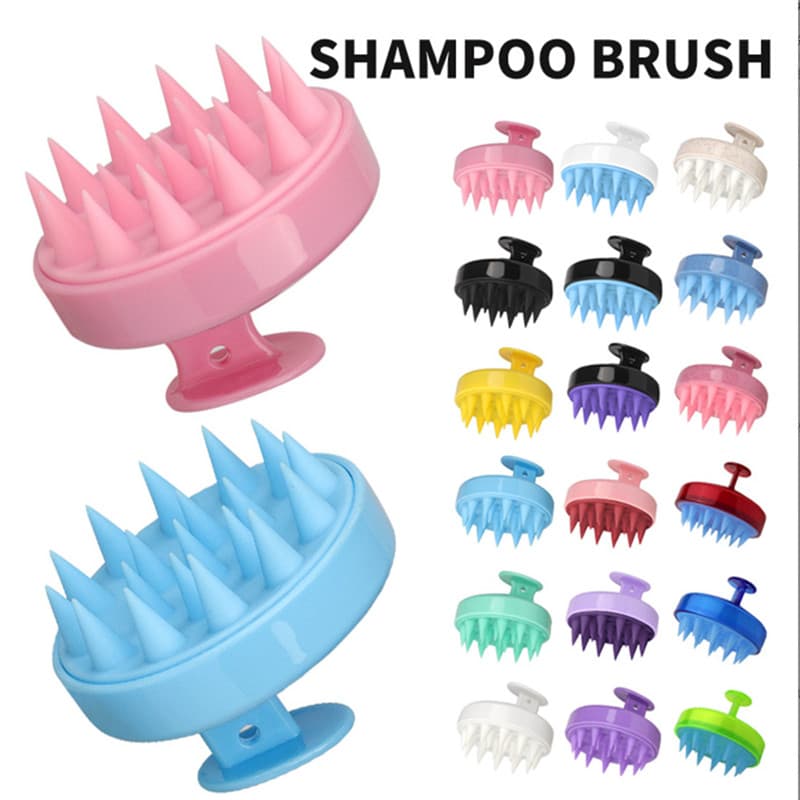 Escova de Shampoo de Silicone escova de massagem luvas macias bebê banho remover sujeira banho massagem adulto meridiano