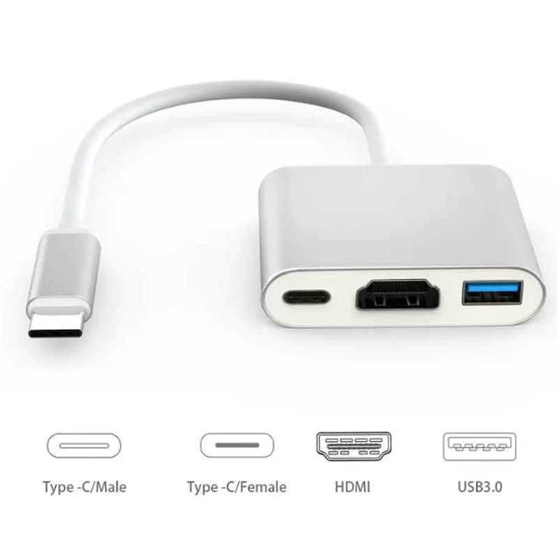 Estação de acoplamento Typec adequada para conversor de computador Apple Adaptador HDMI USB3.0 Notebook MacBook