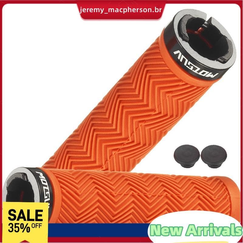 Apertos De Guiador De Bicicleta De Borracha Macia Mountain Bike À Prova De Poeira Proteger Capa Anti-Deslizamento Laranj