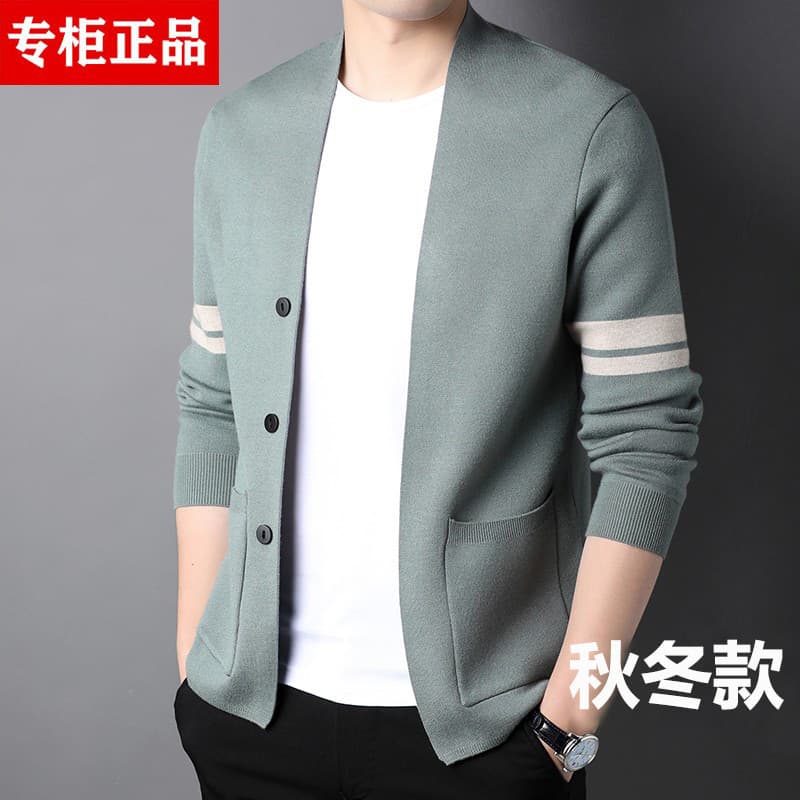 K Cardigan de malha masculino primavera outono 2025 novo estilo na moda Bottoming exterior usar camisola masculina Casua