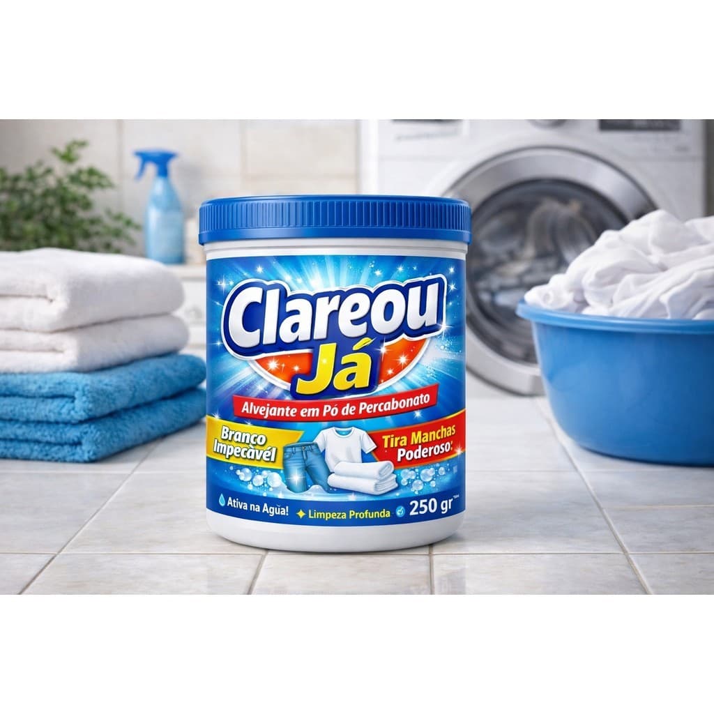 Percarbonato de sódio para limpeza em geral, clareador e tira manchas de roupas - CLAREOU JÁ