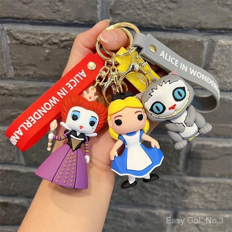Alice in Wonderland Chaveiro, Alice/ Mad Hatter/ Cheshire Cat/Red Queen Chaveiros Feminino Masculino Chaveiros