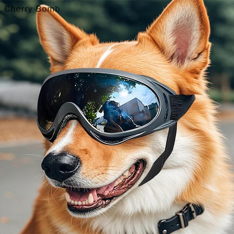 (Bomba De Cereja) Óculos Para Cães De Raça Média E Grande , De Sol , Alças Ajustáveis , Proteção UV Cachorro , Filhote D