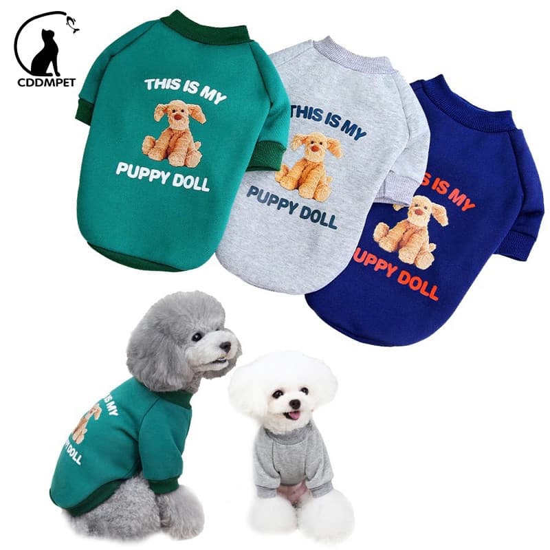 Roupas Para Cães De Estimação Gato Filhote De Cachorro Moletom Estampa De Desenho Animado Colete
