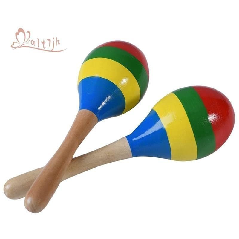 Chocalhos De Percussão Manual Maracas , Instrumento Musical Agitador De Rumba De Madeira Para Crianças E Adultos , Conju