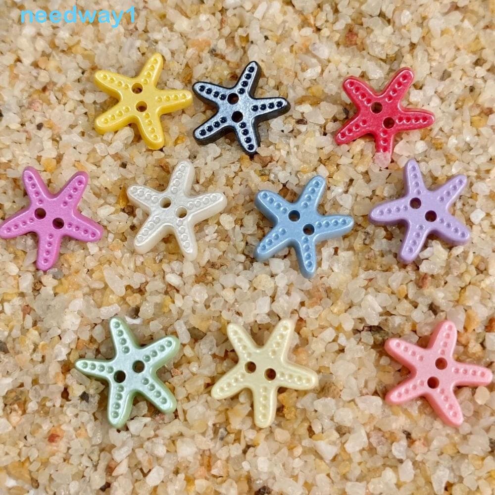 NEEDWAY 40 Peças De Botões De Estrela Do Mar , Imitação De Resina Criativa DIY Fofos E Coloridos Da Moda