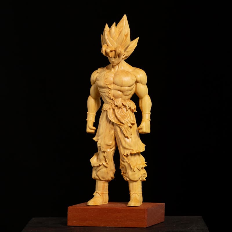 Caixa de madeira escultura acessórios para casa sala estar decoração ornamentos escultura artesanato Anime personagem fi