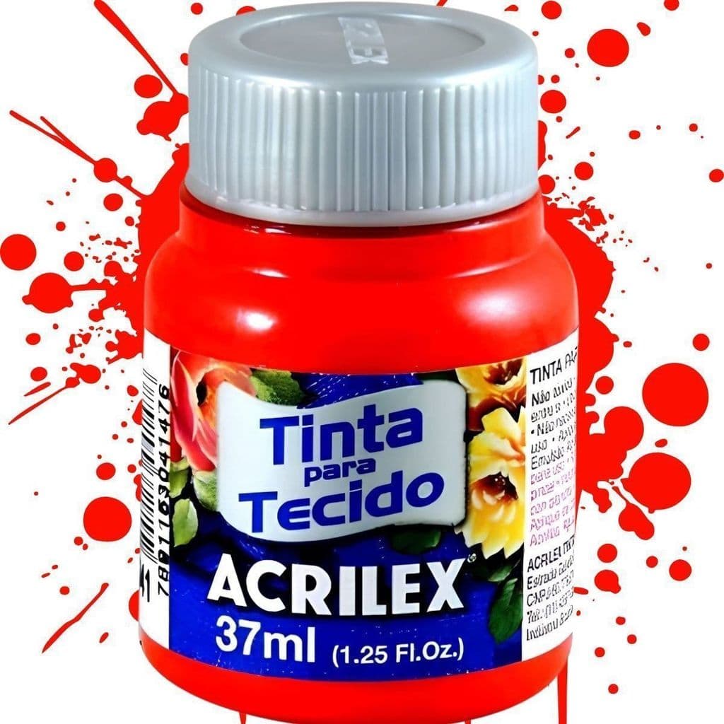Tinta para Tecido Vermelho Vivo 37ml Acrilex