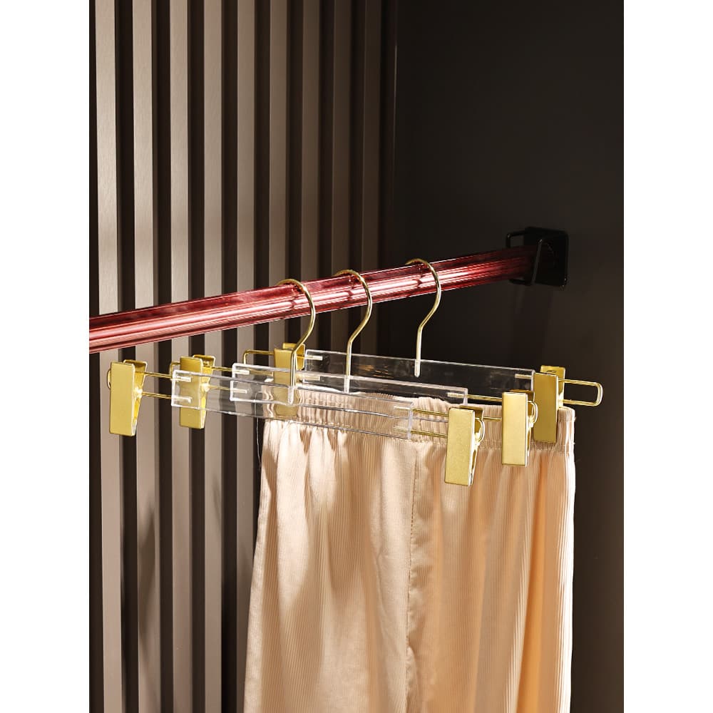 Luz de luxo calças Rack acrílico calças clipe cabide multifuncional calças clipe doméstico saia sem costura jk cabide ar