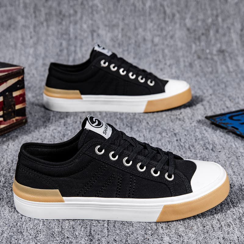 2026 novo estilo versão coreana na moda rendas sapatos de lona masculino respirável desodorante sapatos casuais All-Matc
