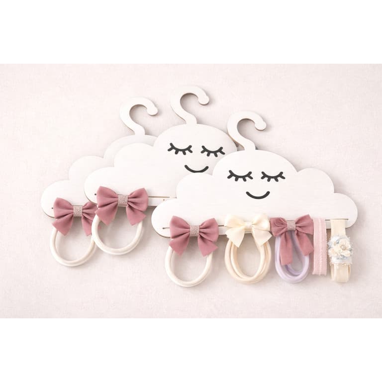 Kit Porta Tiaras Infantil Nuvem MDF Branco Atacado
