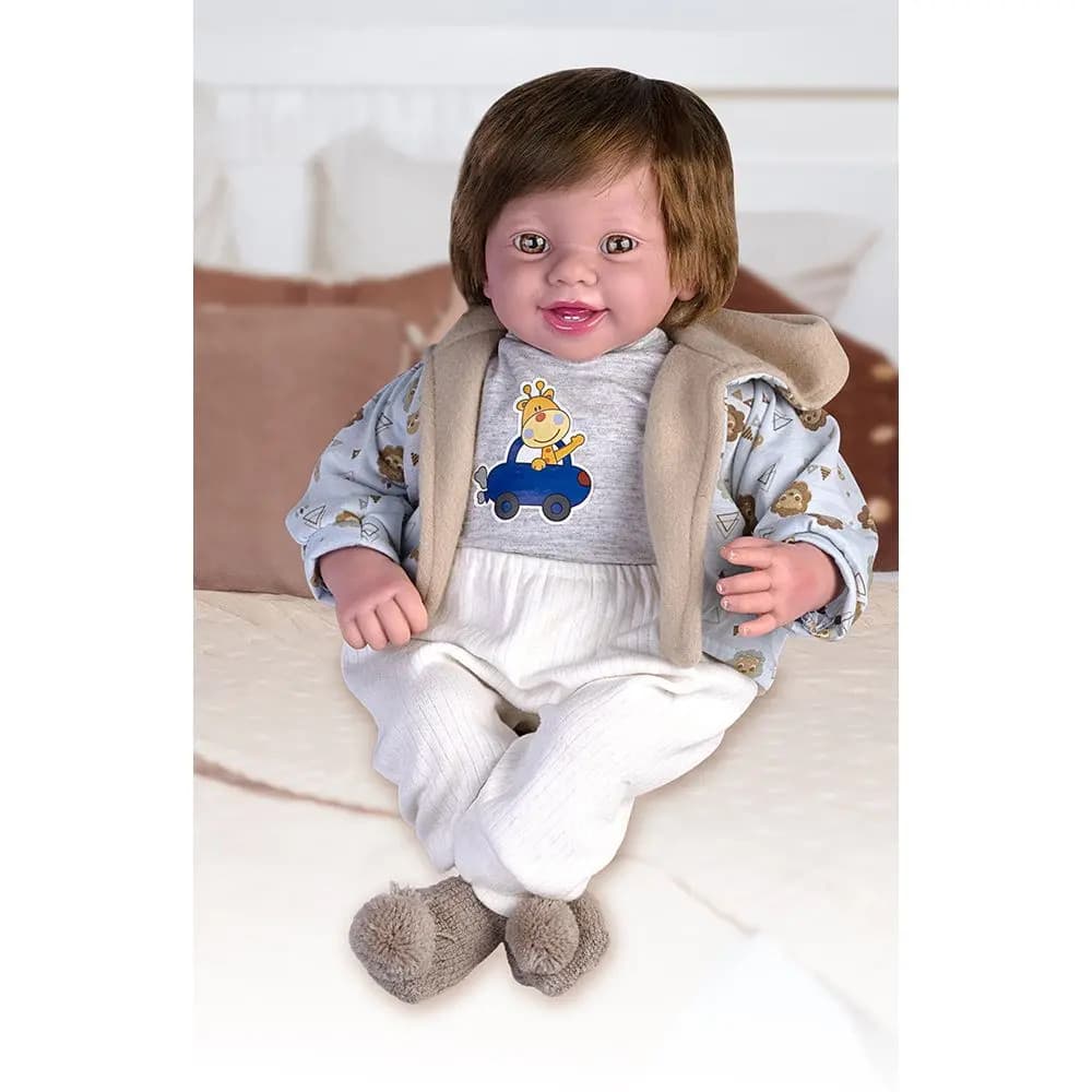 Boneca Baby Moments Reborn Menino Cotiplás Realista com Acessórios Infantil