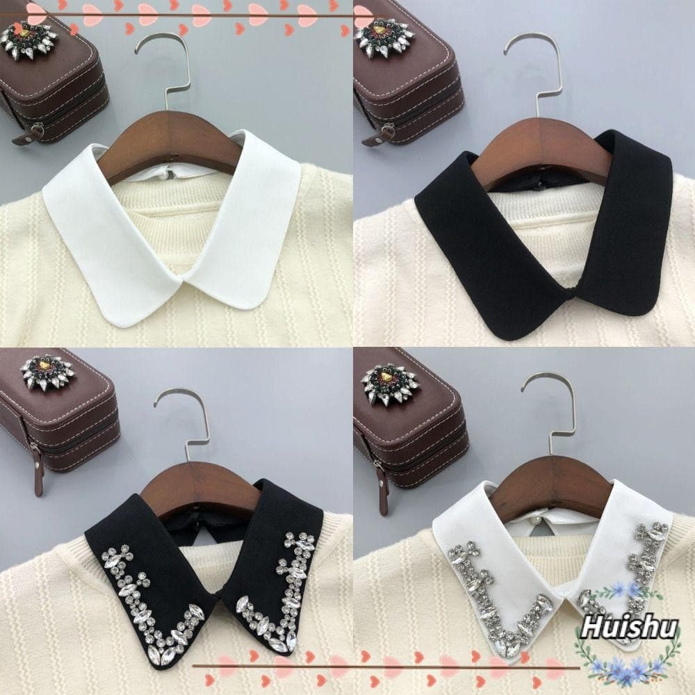 HUISHU Lapel Colarinho Falso , De Camisa Destacável Vintage , Blusa Feminina Camisola De Lapela Falsa Gola Gravatas