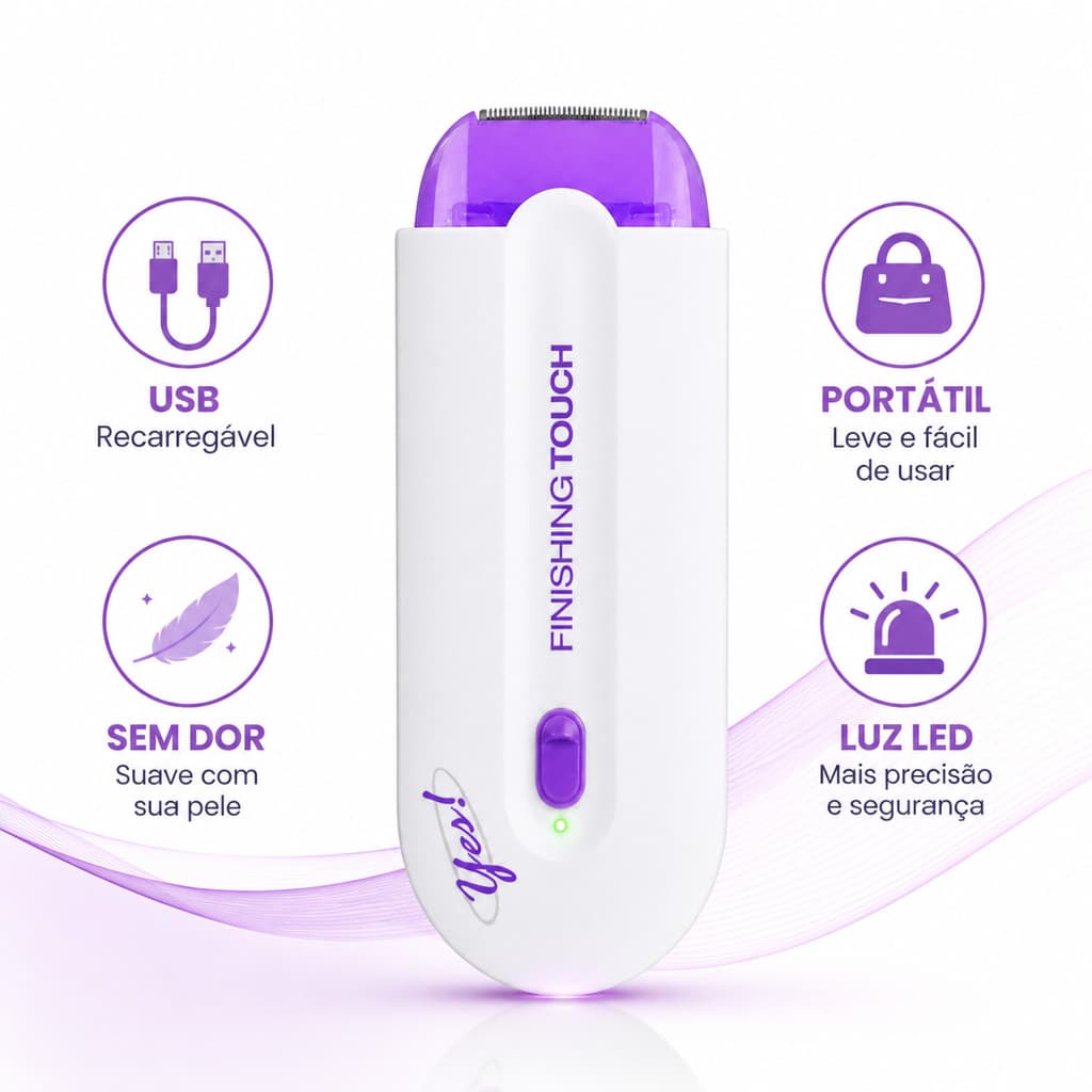 Depilador Elétrico Feminino Recarregável USB Sem Dor Portátil Finishing Touch