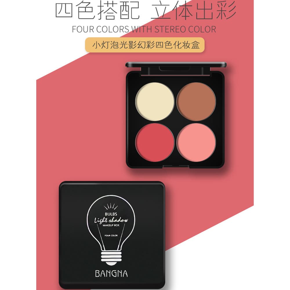 Bangna quatro cores blush crochê boneca estudante palco maquiagem dedicado brilho Natural sol vermelho contorno blush Pa