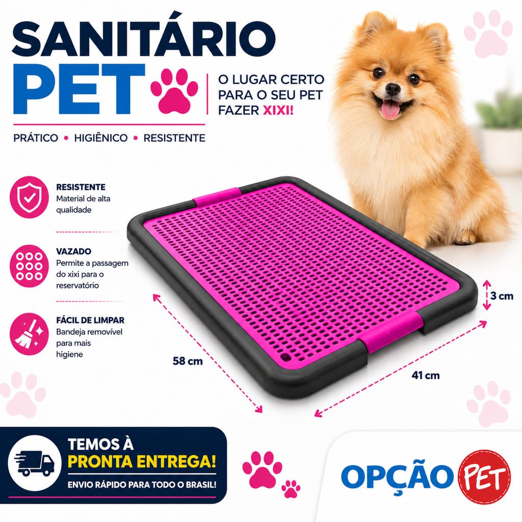 SANITÁRIO PET - TAPETE HIGIÊNICO XIXI DOG - ROSA