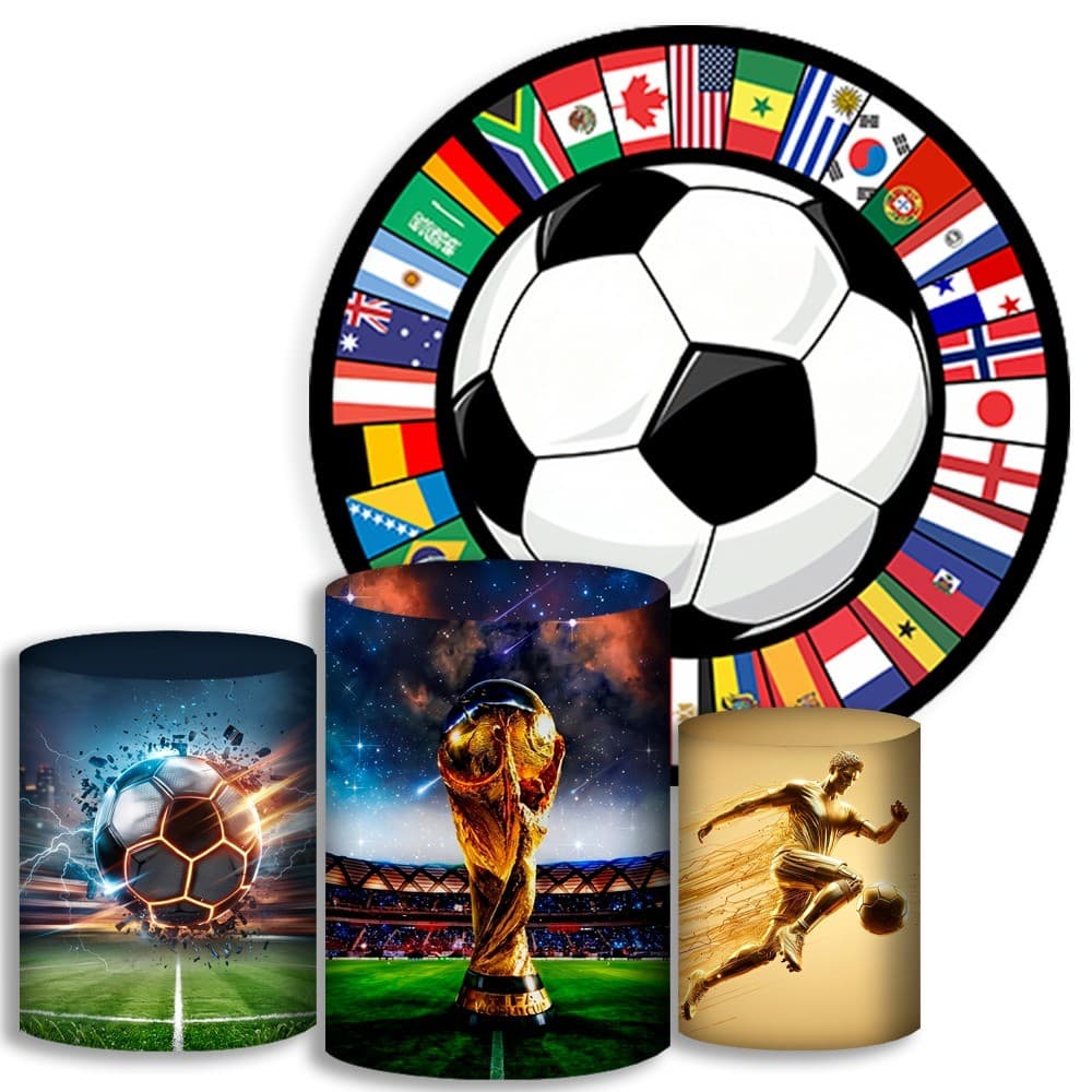 Capas Para Cilindros + Painel - Copa do Mundo - Kit Decoração Festa / Pegue e Monte
