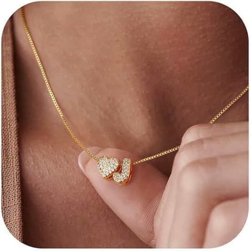 Colar Com Pingente De Carta De Coração Para Homens E Mulheres Estilo Requintado Conjunto De Diamantes Corrente De Corda