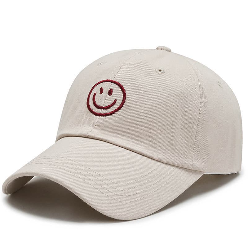 Boné De Beisebol Bordado Smiley Protetor Solar Respirável Chapéu