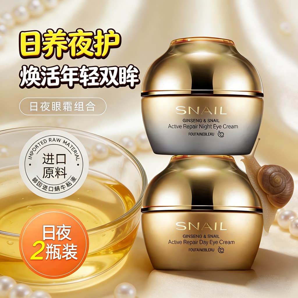 2 garrafas dia noite senhora caracol creme para os olhos remover desbotamento cutículas dos olhos sacos de olho linhas f