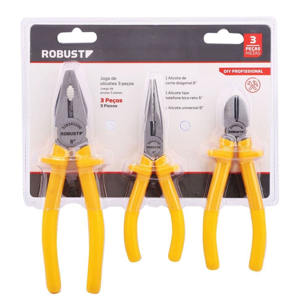 Jogo de Alicates 3 Peças Robust
