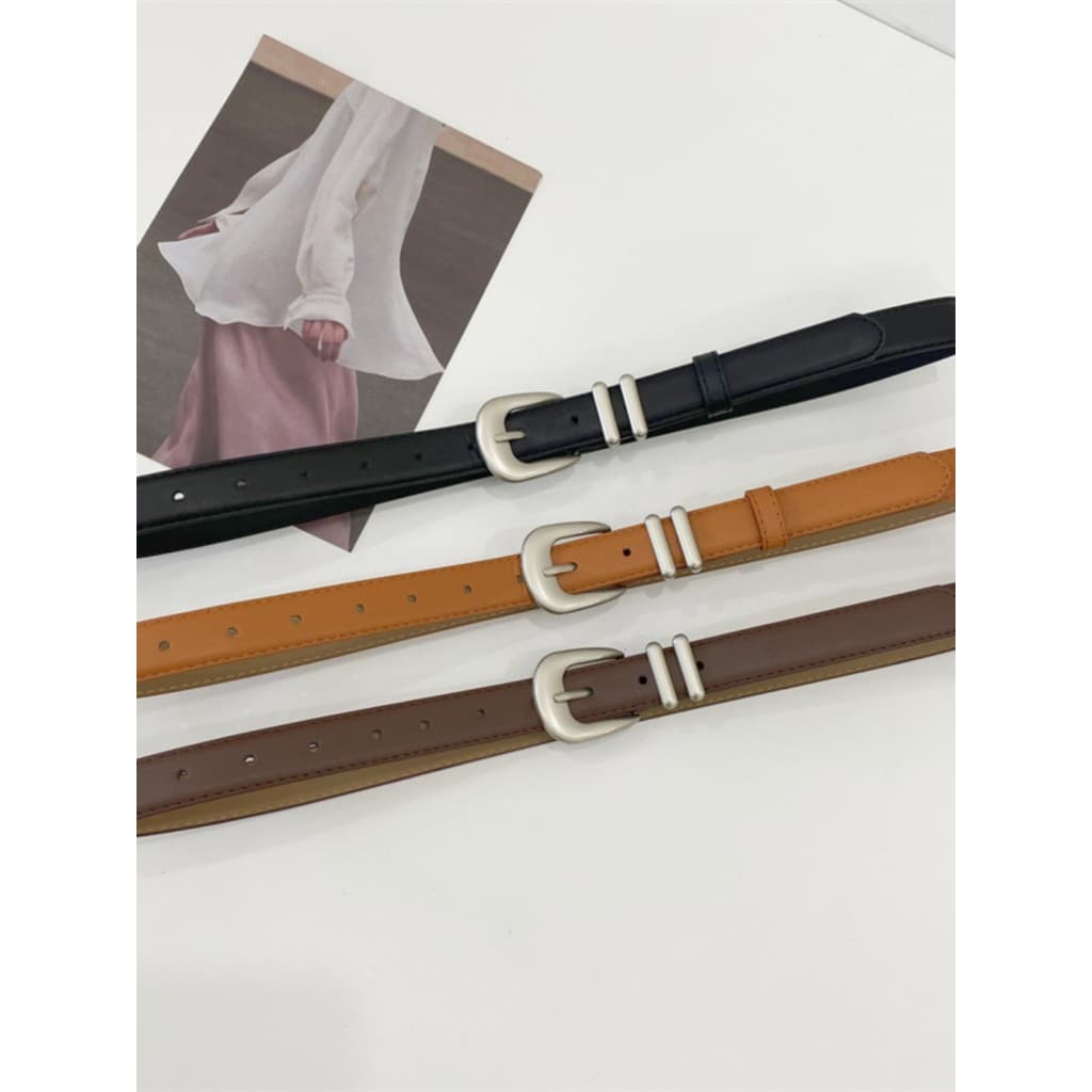 Estilo japonês ins estilo literário simples preto feminino cinto fino feminino versão coreana na moda cinto Casual All-M