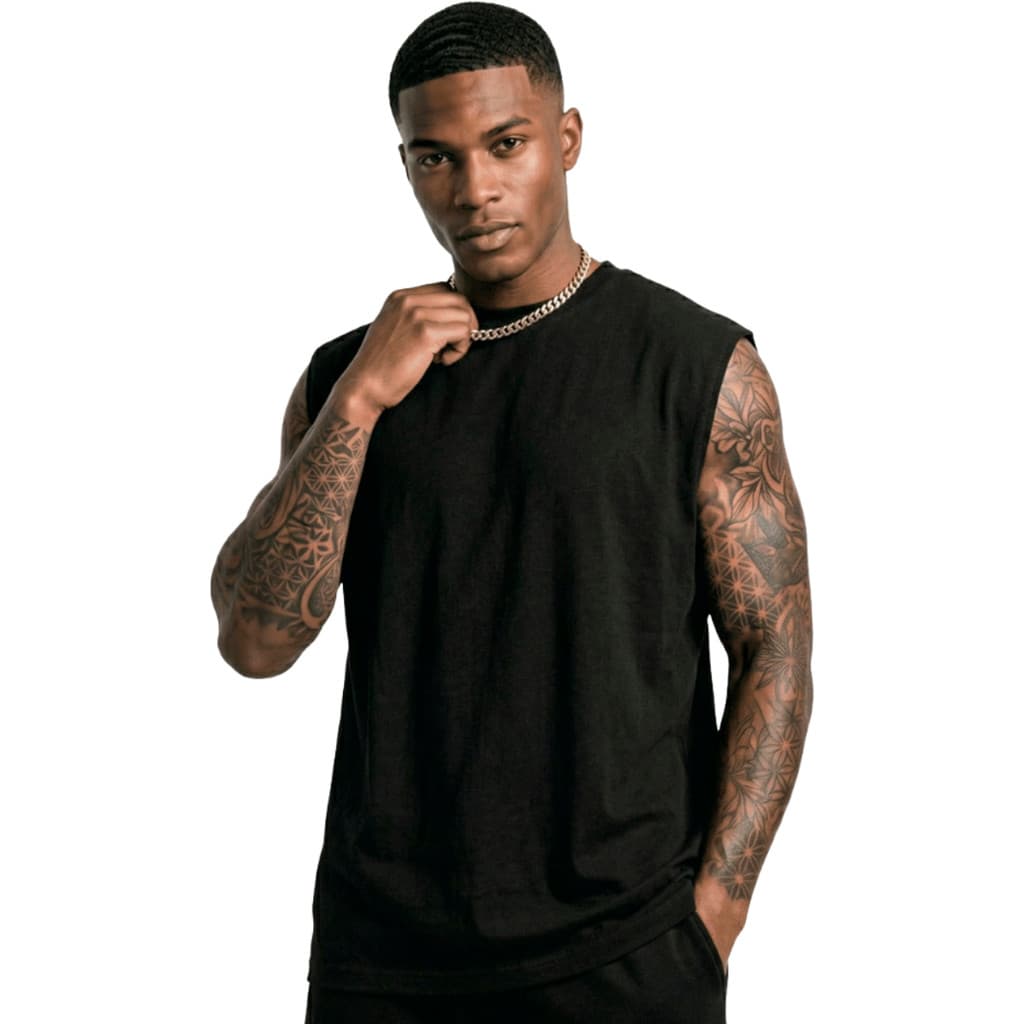 Camiseta Regata Oversized Machão Masculina Streetwear Longline Academia Basquete
