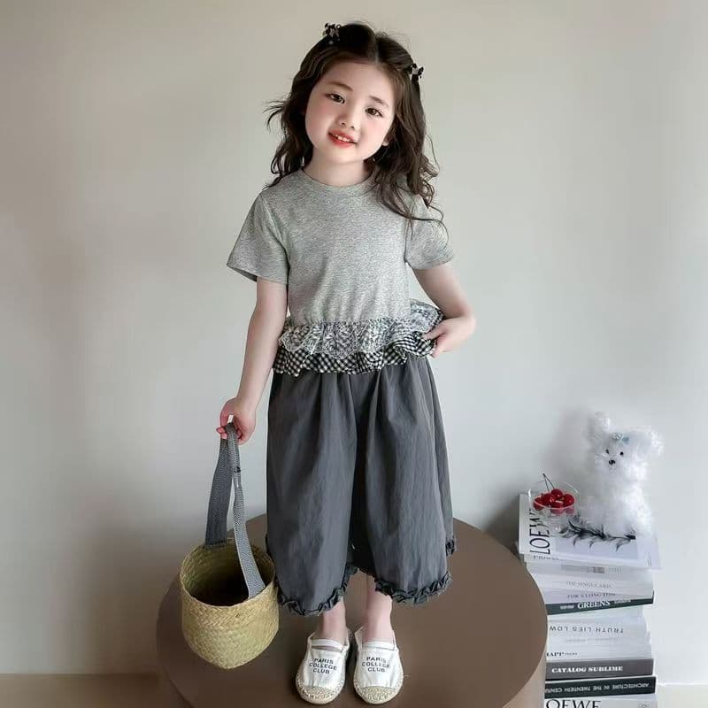 Crianças crianças roupas meninas roupas terno verão 2026 novo estilo coreano moda renda de manga curta camiseta calças d