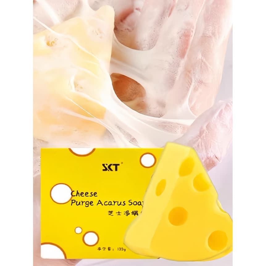 Sabonete Facial de queijo skt queijo escovado sabonete de limpeza Facial remoção de ácaros sabonete corporal fragrância