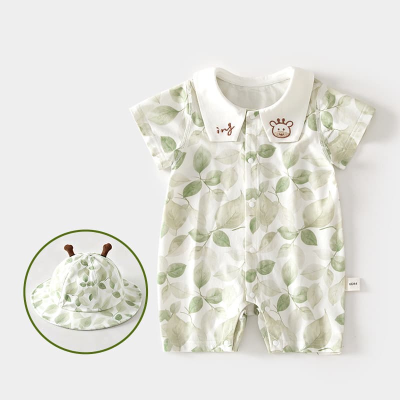 Bebê verão macacão de manga curta bebê gelo oxigênio algodão estilo fino macacão bebê ar condicionado roupas macacão cha