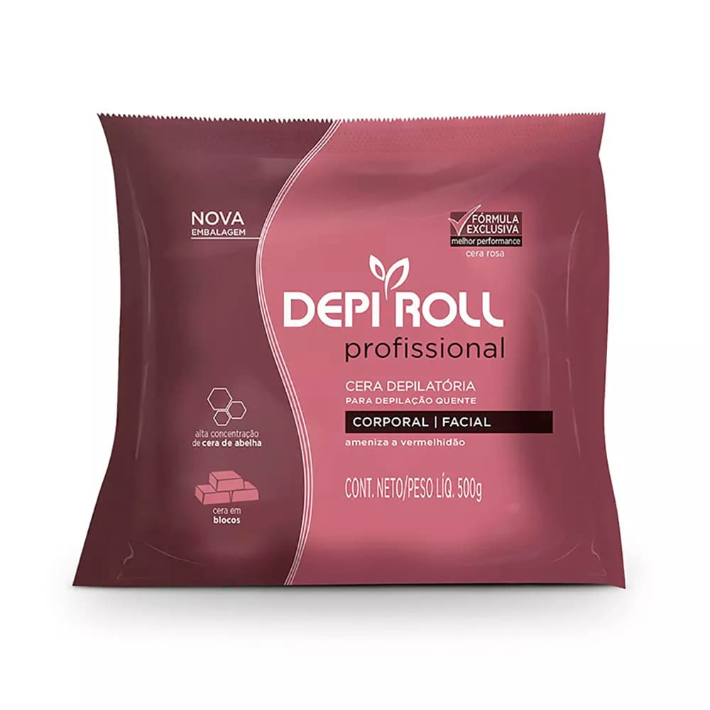 500g- Cera Quente Depilatória Rosa Depiroll
