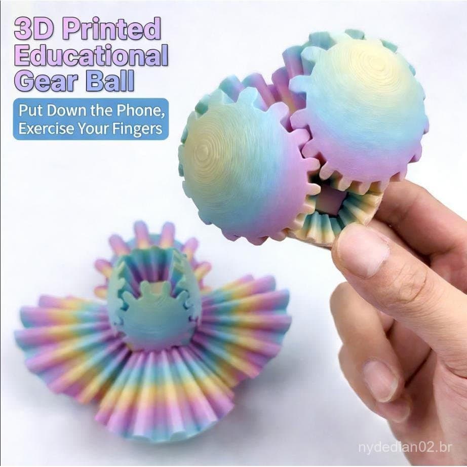 Bola De Engrenagem De Impressão 3D-Brinquedo Giratório De Descompressão Para Alívio Do Estresse
