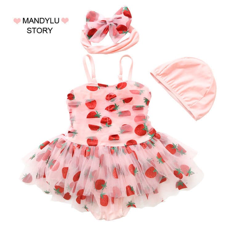 Novo estilo de maiô infantil meninas meninas verão maiô meninas pequena princesa moda coreana bonito bebê maiô