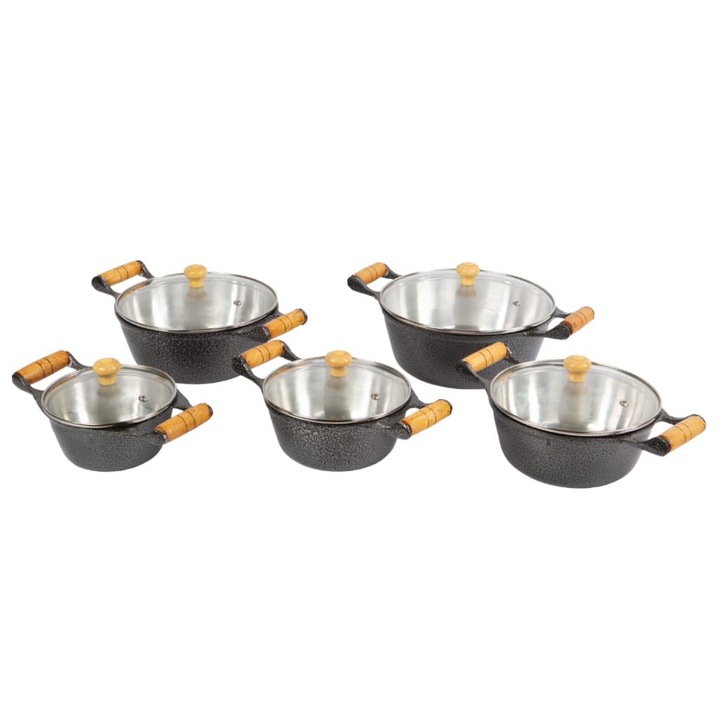 Jogo de Panelas Grandes Tam 20 ao 28cm  Kit Alumínio Fundido Batido Panela Rústica