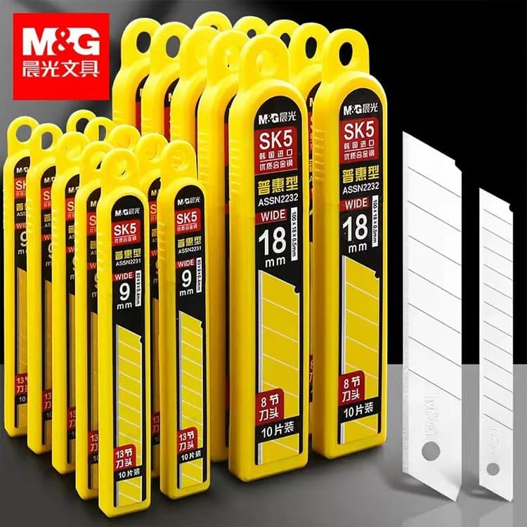 Chenguang Papelaria Espessada Tamanho Grande 18mm Lâmina Utilitária Tamanho Pequeno 9mm Lâmina de Introdução Aço Inoxidá