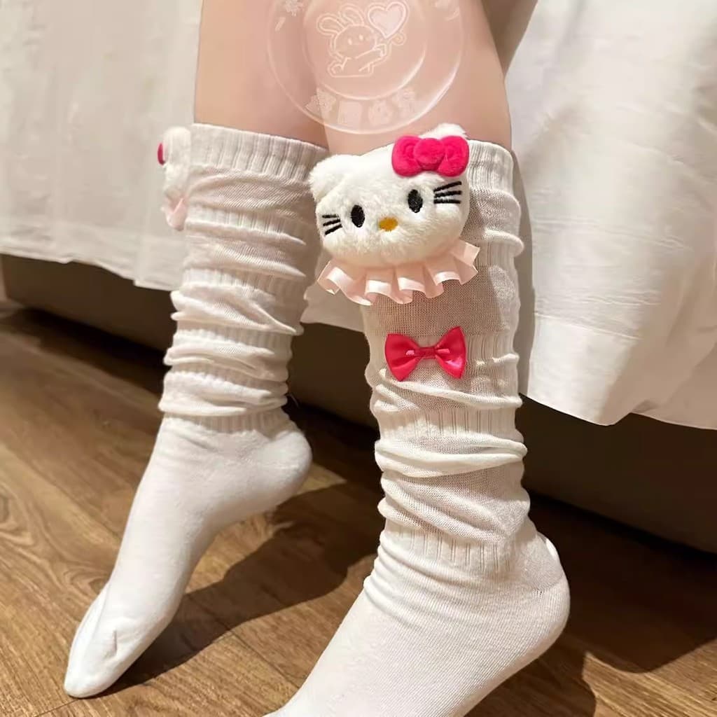 Querida bonito tridimensional Panda meias japonês Lolita jk arco kt gato bezerro meias