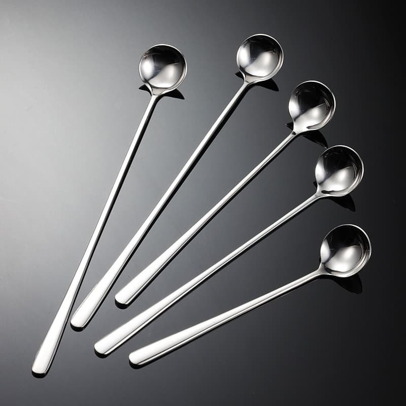 304 aço inoxidável alça longa colher mexendo colher de sopa colher de café tempero colher longa comercial Catering tempe
