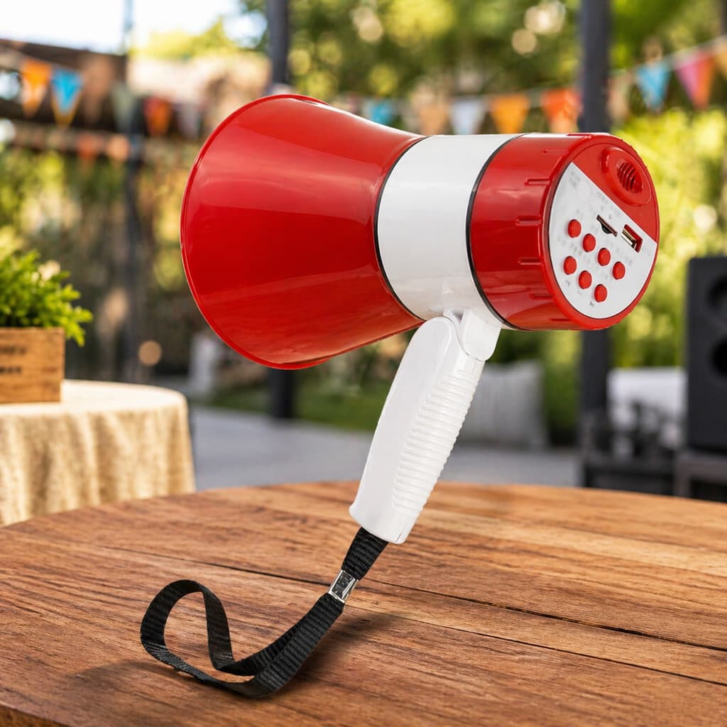 Megafone Amplificador de Voz Portátil 35W Recarregável Bivolt Com Gravação LE-998