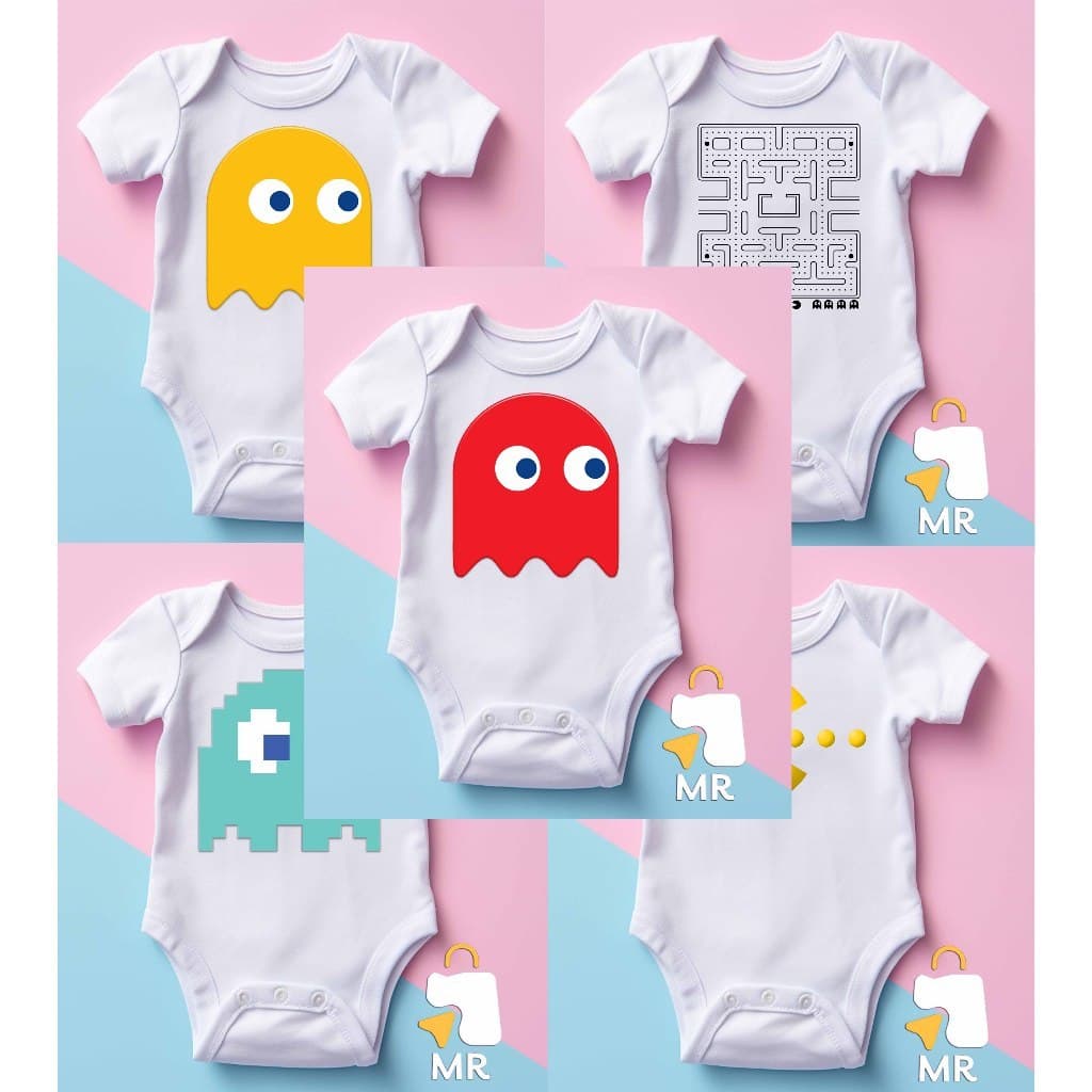Body infantil PAC MAN | Presente criativo para Bebê Preço baixo