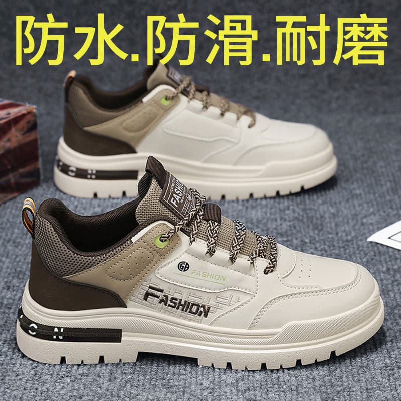 Sapatos masculinos de trabalho de sola grossa verão respirável resistente ao desgaste de cano baixo esportes Workwear tê