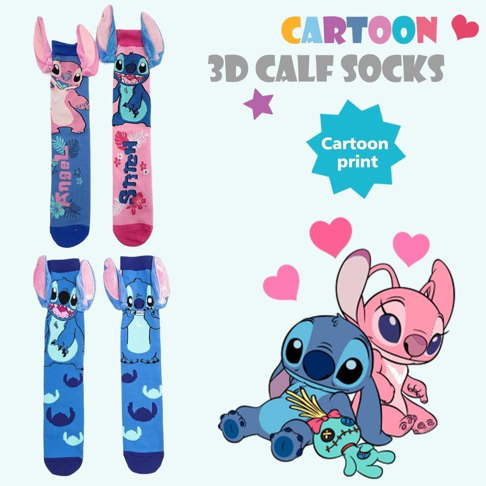 Stitch Bonito 3d Tornozelo Meias Estilo Coreano Personagem Dos Desenhos Animados Com Charme De Pelúcia S4a4
