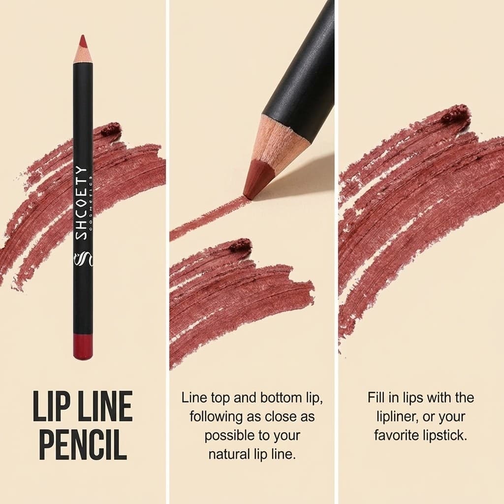 Delineador Labial Duplo Multicolorido Vermelho Maquiagem Incolor Rosa