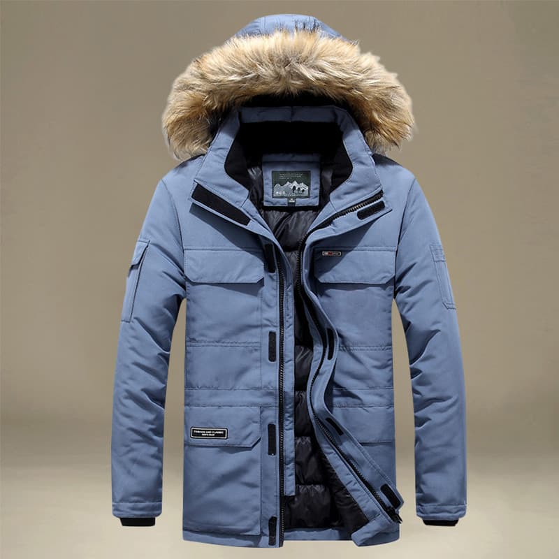 Jaqueta acolchoada de inverno masculina 2025 novo estilo jaqueta acolchoada de comprimento médio Multi-saco Workwear jaq