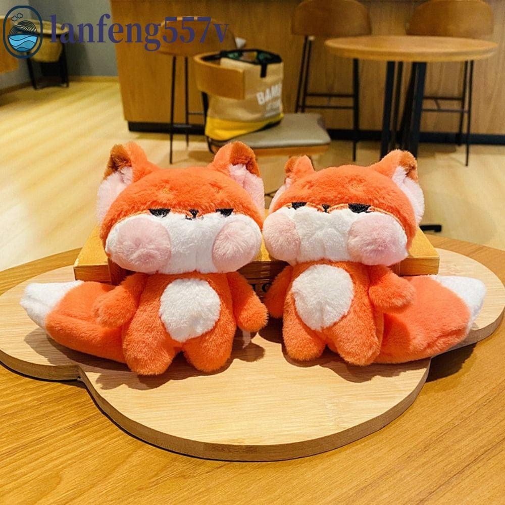 LANFENG Cartoon Big Tail Laranja Carro Chaveiro , Recheado Macio Bonito Boca Toot De Pelúcia , Ins